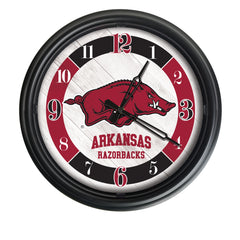 Arkansas Razorbacks Logo Indoor/Outdoor Logo LED Clock from Holland Bar Stool Co Home Sports Decor for gifts
