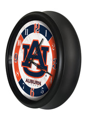 Auburn Tigers Logo Indoor/Outdoor Logo LED Clock from Holland Bar Stool Co Home Sports Decor for gifts Side View
