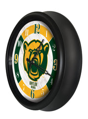 Baylor Bears Logo Indoor/Outdoor Logo LED Clock from Holland Bar Stool Co Home Sports Decor for gifts Side View