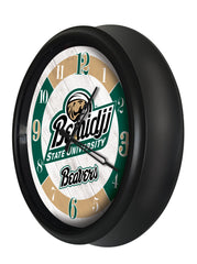 Bemidji State Beavers Logo Indoor/Outdoor Logo LED Clock from Holland Bar Stool Co Home Sports Decor for gifts Side View