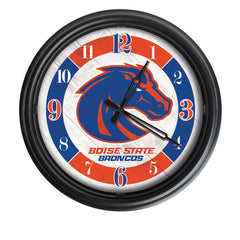 Boise State Broncos Logo Indoor/Outdoor Logo LED Clock from Holland Bar Stool Co Home Sports Decor for gifts