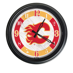 Calgary Flames Logo Indoor/Outdoor Logo LED Clock from Holland Bar Stool Co Home Sports Decor for gifts