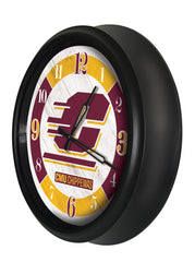 Central Michigan Chippewas Bears Logo Indoor/Outdoor Logo LED Clock from Holland Bar Stool Co Home Sports Decor for gifts Side View