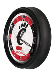Cincinnati Bearcats Logo Indoor/Outdoor Logo LED Clock from Holland Bar Stool Co Home Sports Decor for gifts Side View