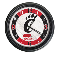 Cincinnati Bearcats Logo Indoor/Outdoor Logo LED Clock from Holland Bar Stool Co Home Sports Decor for gifts