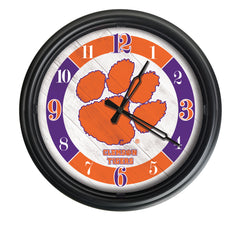 Clemson Tigers Logo Indoor/Outdoor Logo LED Clock from Holland Bar Stool Co Home Sports Decor for gifts
