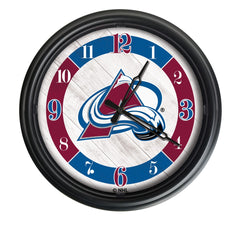 Colorado Avalanche Logo Indoor/Outdoor Logo LED Clock from Holland Bar Stool Co Home Sports Decor for gifts