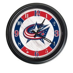 Columbus Blue Jackets Logo Indoor/Outdoor Logo LED Clock from Holland Bar Stool Co Home Sports Decor for gifts