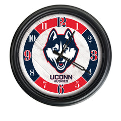 UConn Huskies Logo LED Outdoor Clock by Holland Bar Stool Company Home Sports Decor Gift Idea