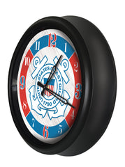 US Coast Guard Logo LED Outdoor Clock by Holland Bar Stool Company Home Sports Decor Gift Idea Side View