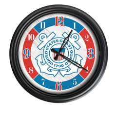 US Coast Guard Logo LED Outdoor Clock by Holland Bar Stool Company Home Sports Decor Gift Idea