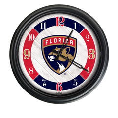Florida Panthers Logo Indoor/Outdoor Logo LED Clock from Holland Bar Stool Co Home Sports Decor for gifts