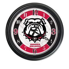 Georgia Bulldogs Logo Indoor/Outdoor Logo LED Clock from Holland Bar Stool Co Home Sports Decor for gifts