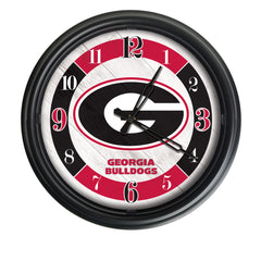 Georgia Bulldogs Block G Logo Indoor/Outdoor Logo LED Clock from Holland Bar Stool Co Home Sports Decor for gifts