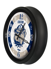 Georgetown Hoyas Logo Indoor/Outdoor Logo LED Clock from Holland Bar Stool Co Home Sports Decor for gifts Side View