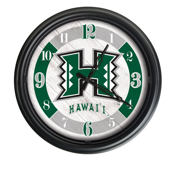 Hawaii Rainbow Warriors Logo LED Clock | LED Outdoor Clock