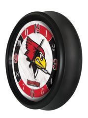 Illinois State University Redbirds Logo Indoor/Outdoor Logo LED Clock from Holland Bar Stool Co Home Sports Decor for gifts Side View