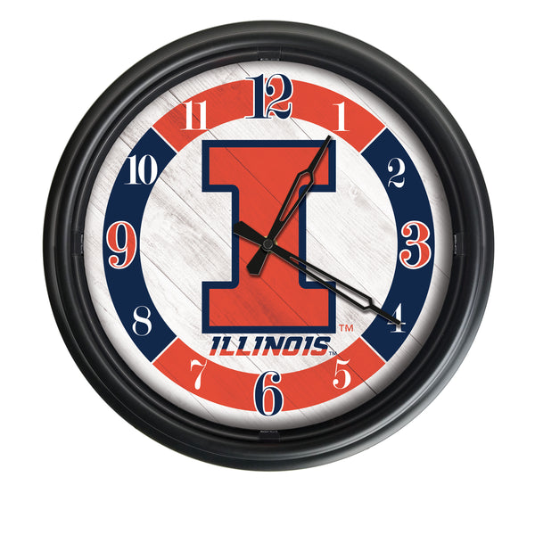Illinois Fighting Illini Logo LED Clock | LED Outdoor Clock