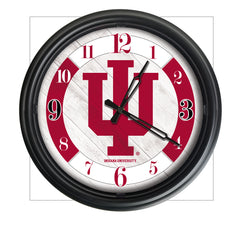 Indiana Hoosiers Logo Indoor/Outdoor Logo LED Clock from Holland Bar Stool Co Home Sports Decor for gifts