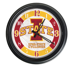 Iowa State Cyclones Logo Indoor/Outdoor Logo LED Clock from Holland Bar Stool Co Home Sports Decor for gifts