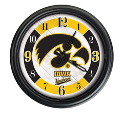 Iowa Hawkeyes Logo Indoor/Outdoor Logo LED Clock from Holland Bar Stool Co Home Sports Decor for gifts