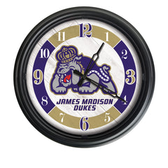 James Madison Dukes Logo Indoor/Outdoor Logo LED Clock from Holland Bar Stool Co Home Sports Decor for gifts