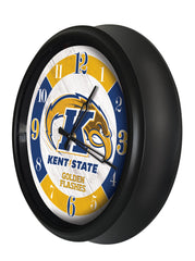 Kent State Golden Flashes Logo Indoor/Outdoor Logo LED Clock from Holland Bar Stool Co Home Sports Decor for gifts Side View