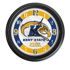 Kent State Golden Flashes Logo Indoor/Outdoor Logo LED Clock from Holland Bar Stool Co Home Sports Decor for gifts