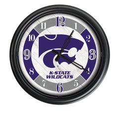 Kansas State Wildcats Logo Indoor/Outdoor Logo LED Clock from Holland Bar Stool Co Home Sports Decor for gifts