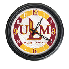 Louisiana at Monroe Warhawks Logo LED Outdoor Clock by Holland Bar Stool Company Home Sports Decor Gift Idea