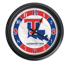 Louisiana Tech Bulldogs Logo Indoor/Outdoor Logo LED Clock from Holland Bar Stool Co Home Sports Decor for gifts