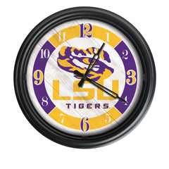 Louisiana State Tigers Logo Indoor/Outdoor Logo LED Clock from Holland Bar Stool Co Home Sports Decor for gifts