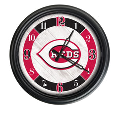 MLB's Cincinnati Reds Logo Indoor/Outdoor Logo LED Clock from Holland Bar Stool Co Home Sports Decor for gifts