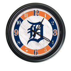 MLB's Detroit Tigers Logo Indoor/Outdoor Logo LED Clock from Holland Bar Stool Co Home Sports Decor for gifts