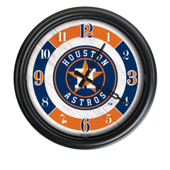 MLB's Houston Astros Logo Indoor/Outdoor Logo LED Clock from Holland Bar Stool Co Home Sports Decor for gifts