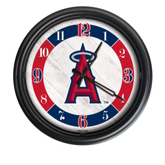 MLB's LA Angels Logo Indoor/Outdoor Logo LED Clock from Holland Bar Stool Co Home Sports Decor for gifts