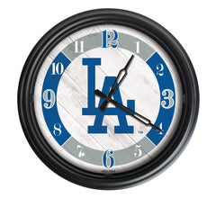 MLB's LA Dodgers Logo Indoor/Outdoor Logo LED Clock from Holland Bar Stool Co Home Sports Decor for gifts