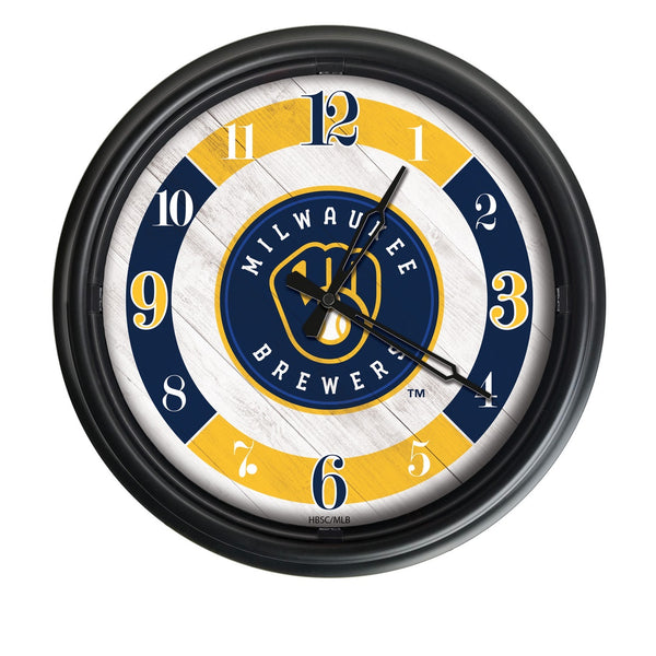 Milwaukee Brewers Logo LED Clock | MLB LED Outdoor Clock