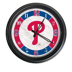 MLB's Philadelphia Phillies Logo Indoor/Outdoor Logo LED Clock from Holland Bar Stool Co Home Sports Decor for gifts