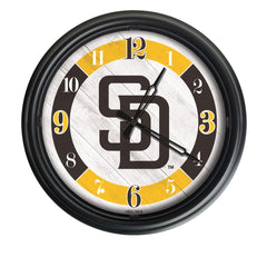 MLB's San Diego Padres Logo Indoor/Outdoor Logo LED Clock from Holland Bar Stool Co Home Sports Decor for gifts