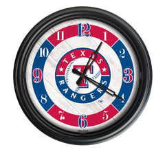 MLB's Texas Rangers Logo Outdoor LED Clock From Holland Bar Stool Co. Wall Decor 