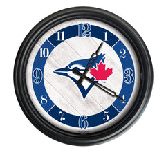 MLB's Toronto Blue Jays Logo Outdoor LED Clock From Holland Bar Stool Co. Wall Decor 
