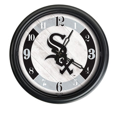 MLB's Chicago White Sox Logo Indoor/Outdoor Logo LED Clock from Holland Bar Stool Co Home Sports Decor for gifts