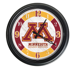 Minnesota Golden Gophers Logo Indoor/Outdoor Logo LED Clock from Holland Bar Stool Co Home Sports Decor for gifts