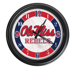 Ole Miss Rebels Logo Indoor/Outdoor Logo LED Clock from Holland Bar Stool Co Home Sports Decor for gifts
