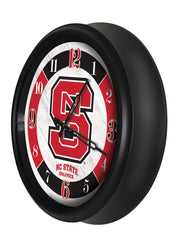 NC State Wolfpack Logo Indoor/Outdoor Logo LED Clock from Holland Bar Stool Co Home Sports Decor for gifts Side View