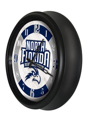 North Florida Ospreys Logo Indoor/Outdoor Logo LED Clock from Holland Bar Stool Co Home Sports Decor for gifts Side View