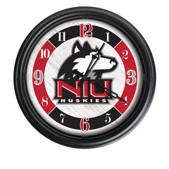 Northern Illinois University Huskies Logo Indoor/Outdoor Logo LED Clock from Holland Bar Stool Co Home Sports Decor for gifts