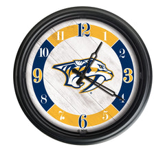 Nashville Predators Logo Indoor/Outdoor Logo LED Clock from Holland Bar Stool Co Home Sports Decor for gifts