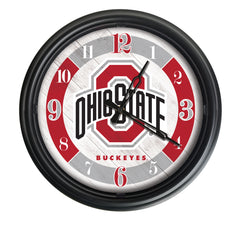 Ohio State Buckeyes Logo Indoor/Outdoor Logo LED Clock from Holland Bar Stool Co Home Sports Decor for gifts